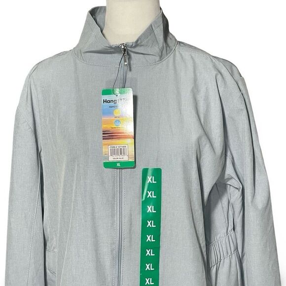 HANG TEN Women's UPF 50+ Water Repellant Hybrid Jacket, Light Blue, Size XL - Picture 4 of 12